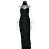 Hot Selling New Sexy and Fashionable, Hanging Neck, Backless Hot Silver Tight Montering Dress, Long Kirt F51175