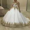 2021 Luxury Bling Dubaï Robes de mariée en or blanc