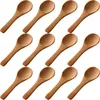 Tee -Sets 50 Stück kleine Holzlöffel Mini Natur Holz Honig Teelöffel Kochen Gewürze für Küche (hellbraun)