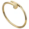 Armband Ny lyxdesigner Armband 3mm tunnare nagelarmband för kvinnor manschettarmband Par Bangle Gold Titanium Steel Bangle Jewelry Valentine's Day Gift