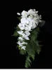 Wedding Flowers W05 Waterfall Bridal Bouquet Phalaenopsis Orchid White Fern Grass Fabric Simulated Centros De Mesa Para Boda Accessoires