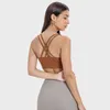 Yoga -Outfit Krawatte Dye Sport Bra Frauen sexy Criss Cross Rücken Training mit abnehmbaren Pads Push Up Fitnessstudio Tanktop