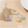 Band Rings 5 Pcs/Set Female Fashion Glass Beads Handmade Beaded Elastic Rope Adjustable Weave Flower Set For Women Girls Jewelry Gif Dhxr9