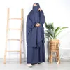Ubranie etniczne Dwuczęściowy zestaw modlitwy jilbab Abaya for Woman Hidżab sukienka muzułmańska kimono kaftan szata długa khimar islam tkanina Jilbab Ramadan T240510