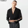 Costumes pour hommes Blazer patchwork brillant 2024 Revers à manches longues Streetwear Fashion Créque