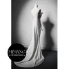 minimalist white strapless sweep train evening dress mermaid Party Dress Graduation Dresses Quinceanera Dresses
