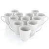 Tazas de 12 piezas Taza de porcelana en blanco tazas de vidrio lindas Regalos del día de los padres Café de cerámica Chalice w