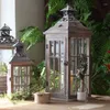 Candlers en verre en bois rétro Holder Designer Decor Lantern Christmas Wedding Halloween Centro de Mesa Accessoires de maison ZP50