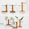 Vasi 1pcs Terrarium idroponico vetro vintage pentola trasparente vaso in legno piante da tavolo piante da tavolo da casa decorazioni bonsai