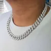 AAA Gems Mens Hip Pop Jewelry 10 mm 925 STERLING Silver Iced Out VVS Moisanite Monaco Cuban Link Chain Collier
