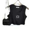 Diseñador TOPS TOPS COMENTA DE CAMA Mujeres Logotipo de bordado Summer corto Slim Slim Elástico Sports Sports Knit Tanks Women Atendy