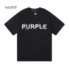 Designer T-Shirt Purple Marke T Shirt Männer Frauen Inset Crewneck Kragen regelmäßige Fit-Baumwolldrucken Tops US S-XL mehr Colorii12