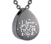 Je t'aime dans la lune et le dos crémation Urn Collier Cendres pendentif en acier inoxydable Savourée