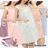 Towel Coral Velvet Bath Skirt Cute Bow Pocket Wearable Soft Thickened Bibulous Suspender