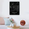 Luosucsf Kansas City Map Poster Kansas City Map Wall Art Us Map Poster Printing Picture Hanging Decoration Home Canvas Oil Painting for Bedroom