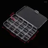 Bouteilles de rangement 15 grilles Boîte à ongles en plastique transparent