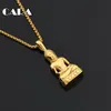 BUDDHA Pendant Necklace For Menwomen Charms Buddhism Jewelry 316L Rostfritt stål Guldfärgkedja CAGF0436 NECKLACES2679080