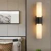 Wall Lamp Long Bedside Sconce Home Decoration Background Light Fixture Gold Black Natural Marble For Bedroom Living Room