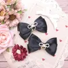 Lolita Bow Kawaii Headdress Japanese Style Soft Girl Sweet Cute Hair Pin Lace Ribbon Pendant Barrettes Hair Clips Accessories 240509