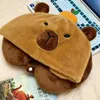 Cuscino peluche capybara kawaii con cappello simpatici animali da cartone animato cuscini di peluche adorabili per il regalo di compleanno per le vacanze 240507