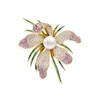 Spille di gioielli da donna Elegante smalto orchideo fiore spilla rhinestone badge perla per spillo per le piante metalliche corsage regali per la festa della mamma