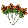 Fleurs décoratives 4 PCS Fake Fruit Simulation Bouquet de fraises Office Plantes artificielles PVC DIY DÉCOR