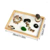 TEA TRAYS ZEN GARDEN SAND TRAY TROY TABLEBEDOP MINI JAPANSKT STIL Heminredning innehåller 3 påsar för skrivbordskontor