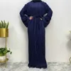 Abbigliamento etnico musulmano abaya moda nuova donna pressione crepe abito sciolto abito tacchino saudita arabia tromba slve rotonda collo lungo abito islamico w t240510