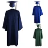 Set di abbigliamento abito di laurea Cap Cap Cap Academic Robe University 2024 Mortarbo di chiusura zip per adulti