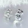 Bolzenohrringe Blume Diamant Ohrring Real 925 Sterling Silber Schmuck 24k Gold Engagement Hochzeit für Frauen Brautparty Geschenk