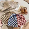 Shorts Childrens Summer Thin Patch Work Shorts Baby Girls Loose Boutique Boys Shorts New Fashion Plaid Cotton ShortsL2405L2405