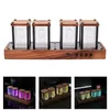 Wanduhren 1Set RGB Nixie Tube Clock LED DESCH DESCH DESCH TOMPLETTE FARBE KÜHRLICHKEIT 21.6CMX6CMX7,5 CM ELEKTRISCHE EQUILE VERBRAUCHEN