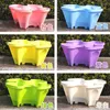 Vases 1 ensemble de 7pcs avec roue universelle Flowepot multicouche Empilement Cultivation Pot Vegetable Melon Frails Plante de fraises