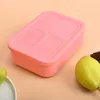Boîte à lunch pour la vaisselle détachable 3 compartiments en silicone micro-ondes de chignon de four