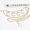 Golden Chains Belts For Women Designer Waistband Links Silver Waist Belt Luxury Letter Accessories Girls Diamond Pearl Chain Ceintures 2266