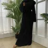 Abbigliamento etnico musulmano abaya moda nuova donna pressione crepe abito sciolto abito tacchino saudita arabia tromba slve rotonda collo lungo abito islamico w t240510