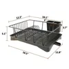 Dish Drying Rack Steel Drainer With Utensil Holder Kitchen Countertop Organizer Tray Black 240506