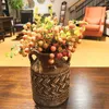 Fleurs décoratives Mini baies de cerise artificielles fausses étamines de fleur perle bricolage Bouquet de mariage décoration de Noël fruit