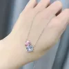 Sailormoon Swarovskis Ожерелье любимого вечного спутника сияющее любовное квадратное ожерелье минималистское розовое алмазное сердце в форме кулон