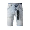 Purple Designer Herren Jeans Shorts Hip Hop Casual Short Knie Lenght Jean Kleidung 29-40 Größe Hochwertige Shorts Denim Jeanspants Hole Purple Brand Jeans für Herren