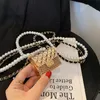 Sac à bandoulière dames mode luxe mini-métal perle de taille navire