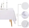 Table Cloth 6 Foot Rectangle Tablecloth Washable Polyester White Party Banquet Wedding Cloths For Events