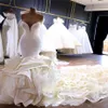 Luxury 2020 Ruffles Wave Organza Wedding Dresses Sweetheart Chapel Train Gorgeous Bridal Gowns Nigerian Arabic Marriage Dress Robe de M 296G