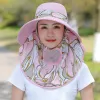 Femmes uv protection hremptable coude face pêcheur cap cap cap chapeurs de soleil