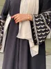 Ethnische Kleidung Leinen Schmetterling bestickt Open Kimono Abaya Dubai Luxus 2024 Islam Muslim Kaftan bescheidenes Kleid Ka Damen Robe Abayas Frauen T240510