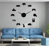 Spelkontrollvideo DIY Giant Wall Clock Game Joysticks Stickers Gamer Wall Art Video Gaming Signs Boy Bedroom Game Room Decor Y1859197