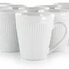 Tazas de 12 piezas Taza de porcelana en blanco tazas de vidrio lindas Regalos del día de los padres Café de cerámica Chalice w