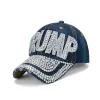 13 Stile Bling Diamond Trump 2024 Baseball Cap USA Wahlkampf Hut Cowboy Diamonds Caps Verstellbare Snapback Women Denim Hats