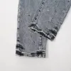 Calça jeans roxa masculino magro de calça de ascensão média jean mass calças pretas de alta qualidade design de pernas reta de rua retro calças esportivas casuais calças de corrida