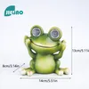 Ornement de grenouille de figurines décoratifs avec statue de résine d'éclairage solaire Ornements nordiques